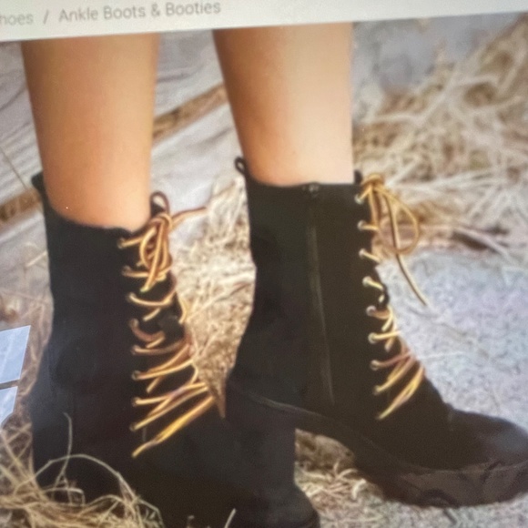 ❤️ FREE PEOPLE BLACK DYLAN LACE UP BOOTS SIZE 8.5 - Picture 3 of 10